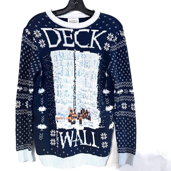 Game of Thrones Cotton Ugly Christmas Sweater Crew Neck Pullover Size Medium - Picture 1 of 5